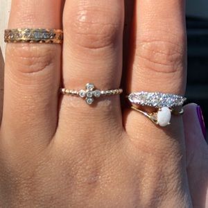 Art Deco solid 18kt gold/platinum diamond ring